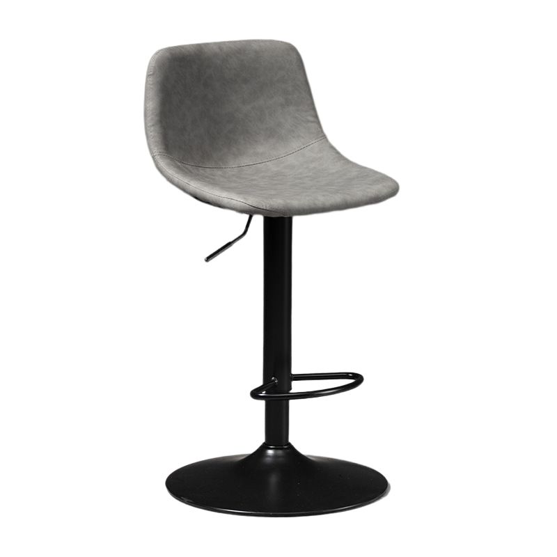 Contemporary Liftable Bar-stool Low Back Bar Stool with Metal Legs