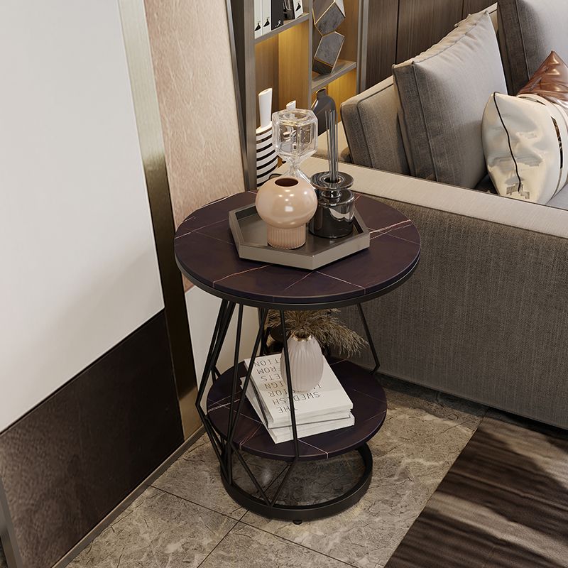 Luxurious Metal Side Table Round Frame Sofa Side Accent Table