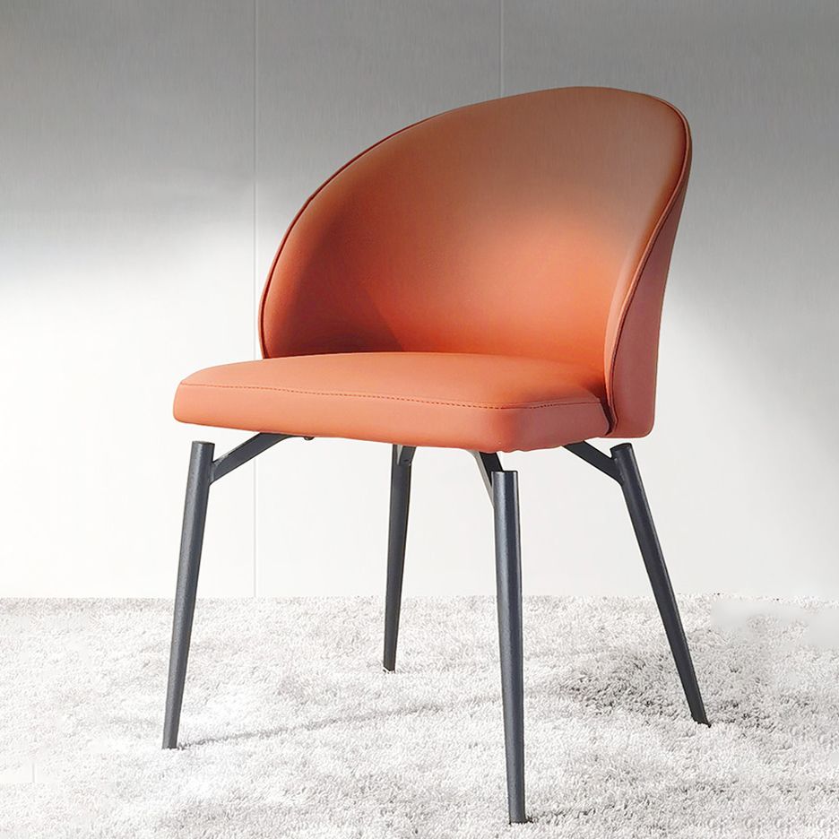 Chaises de salle à manger sans bras en métal nordique, chaise latérale de salle à manger à dos ouvert pour Restaurant