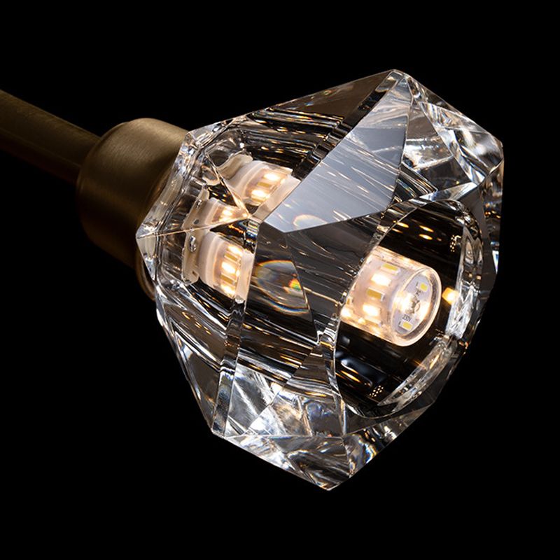 Luce a soffitto di cristallo di fiore ramificata Post-Modern 6/12/15 Teste per camera da letto lampadario appeso in ottone