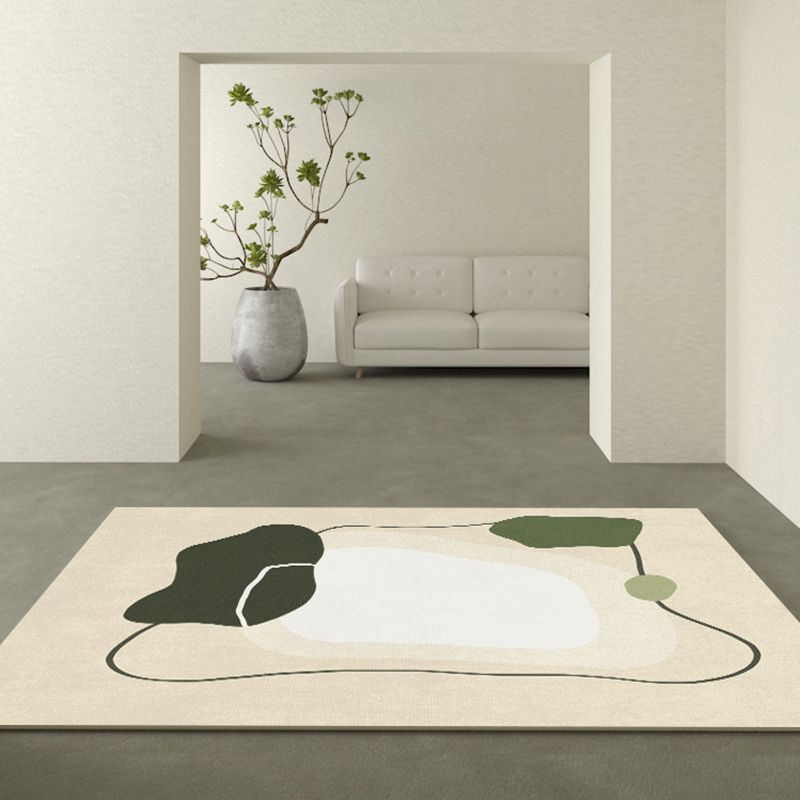 Trendy Colorblock Rug Morandi Color Area Rug Polyester Easy Care Carpet for Bedroom