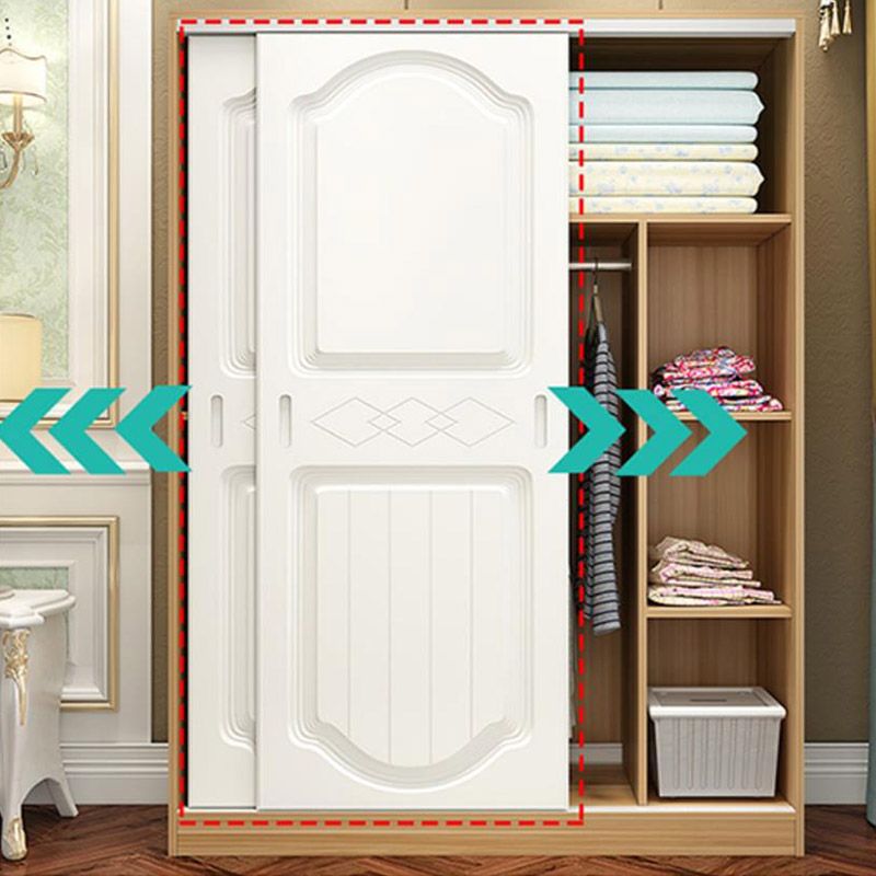 Contemporary Wardrobe Armoire Wood Combination Armoire With Doors