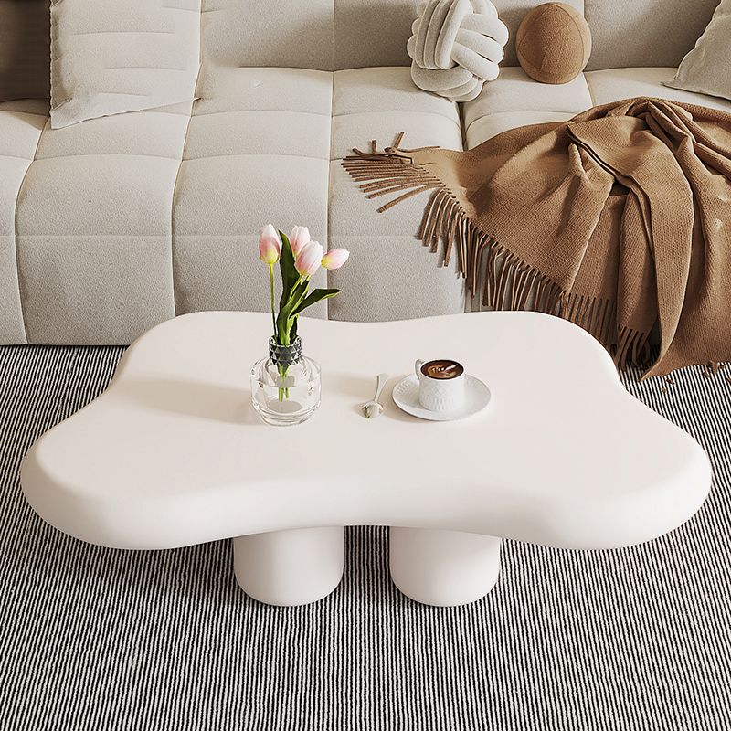 No Distressing 1 Coffee Table 2 Legs White Wood Single Coffee Table