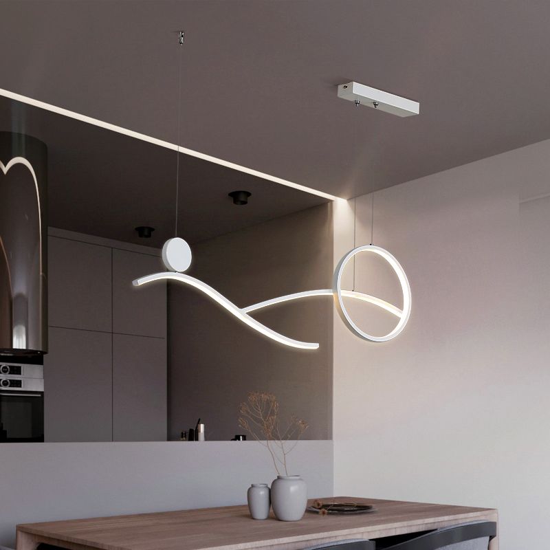 Luces colgantes de forma lineal de estilo contemporáneo 3 accesorios de iluminación colgante de luz