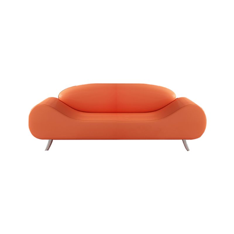 Faux Leather Armless Curved Sofa 27.55" Wide Contemporary Sofa, Stain Resistant