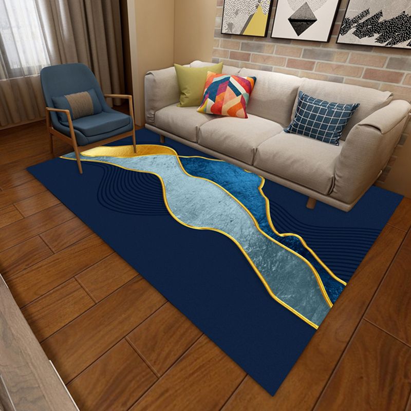 Light Gray Modern Rug Polyester Graphic Rug Stain Resistant Rug for Living Room