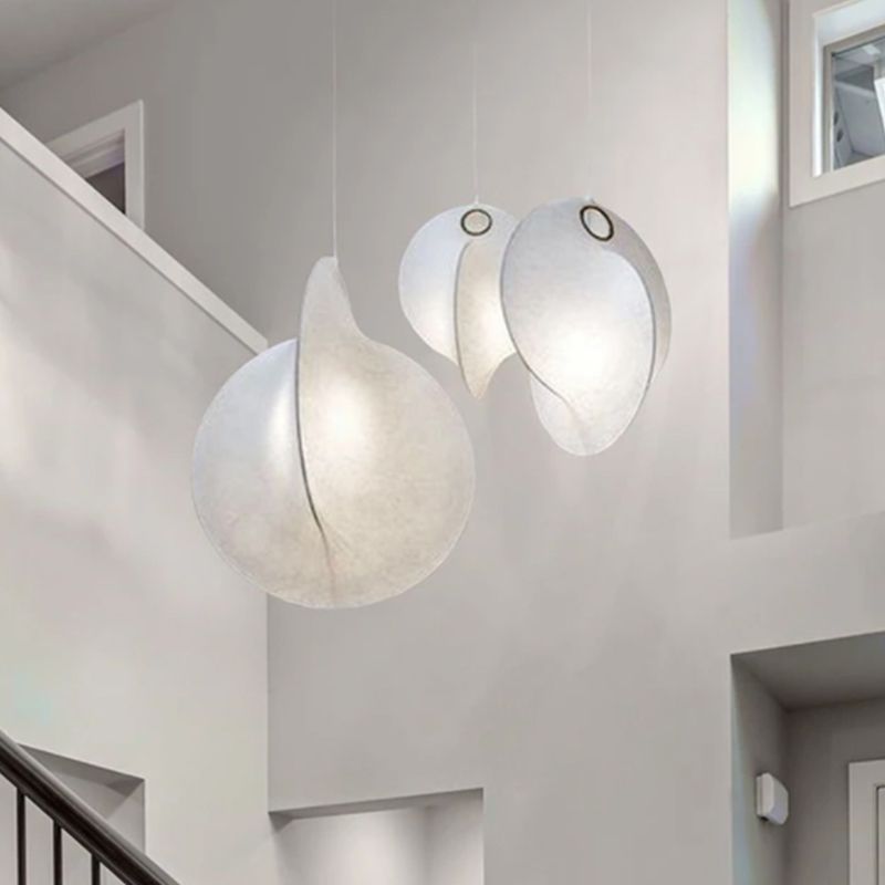 Style moderne suspendu éclairage en soie