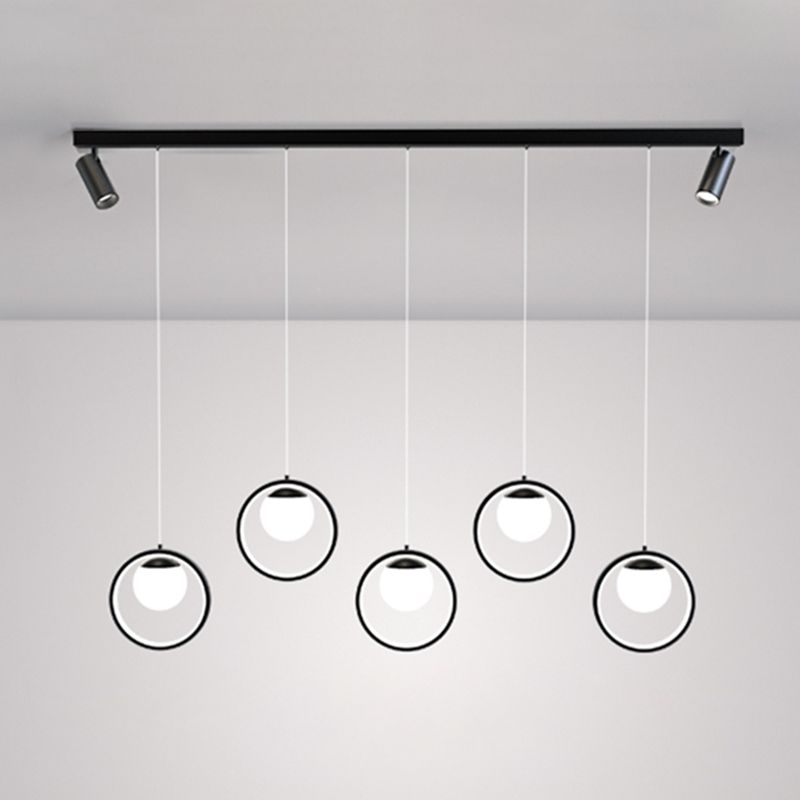 Accesorios de iluminación colgante de globo modernos araña de isla metálica