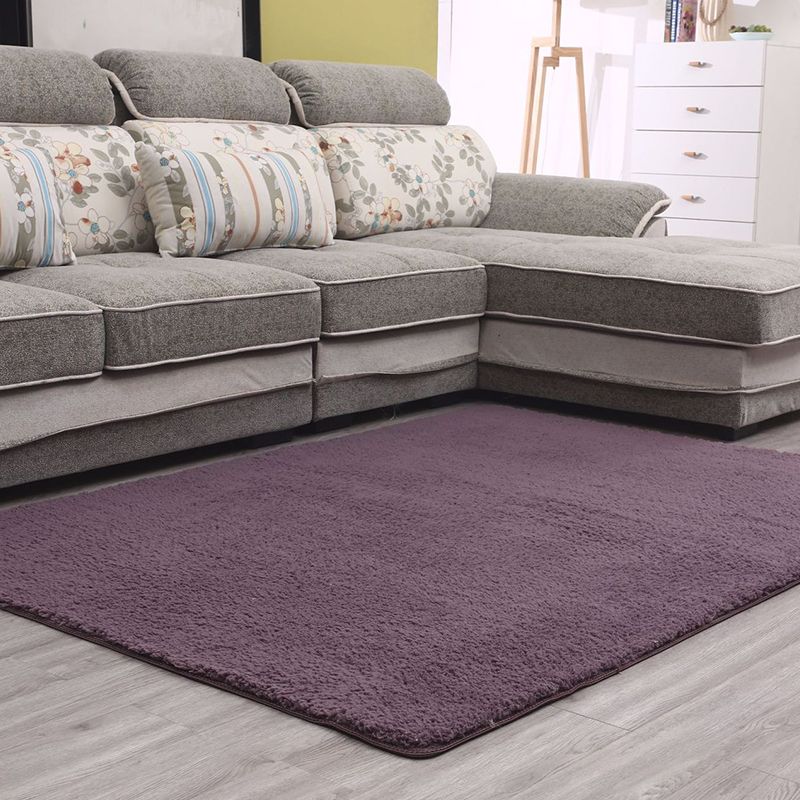 Simple Living Room Rug Multi-Color Solid Color Area Carpet Lamb Wool Non-Slip Easy Care Indoor Rug