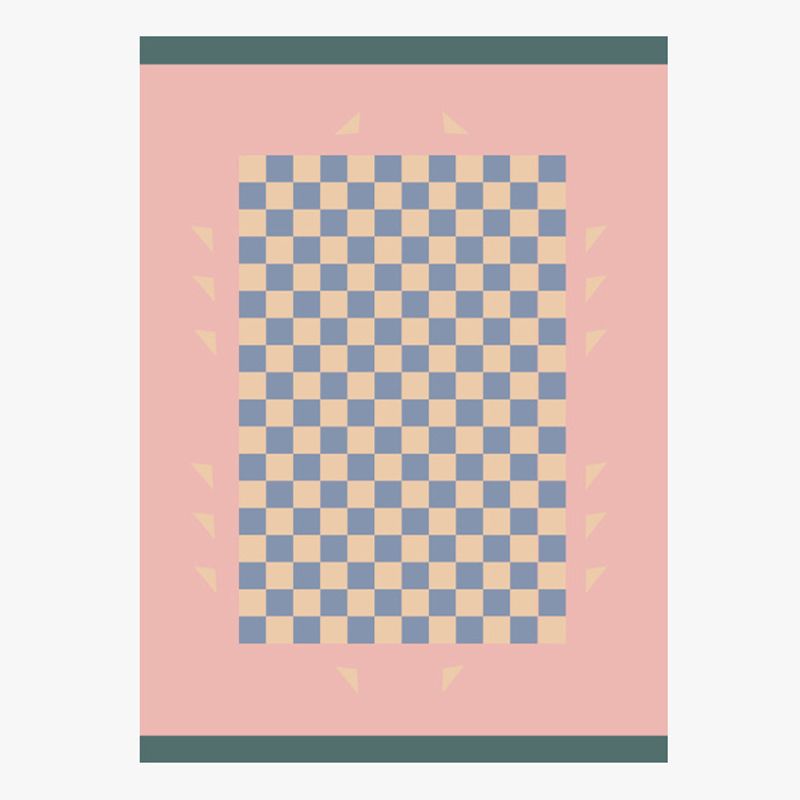 Rose rose moderne Polyester Geométric Print Rap Tache Riscusant pour le salon