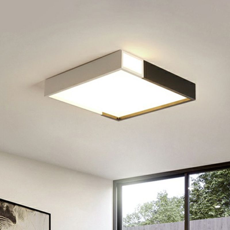 Slaapkamer plafondmontage verlichting moderne zwarte inbouw met geometrische acryl kap