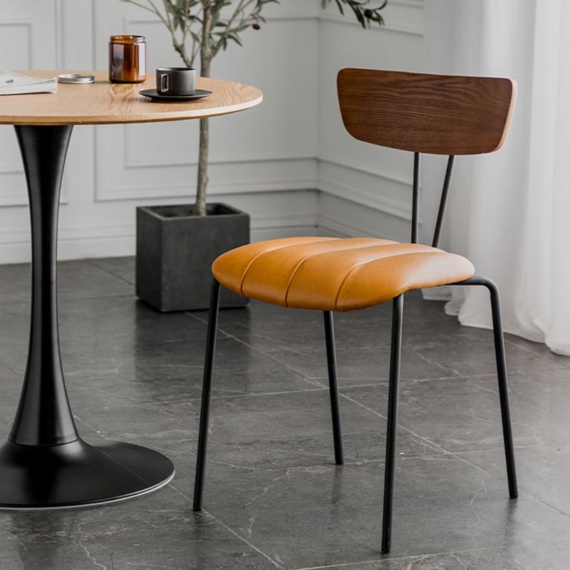 Chaises de salle à manger de style industriel, chaises latérales de cuisine sans accoudoirs avec pieds en métal