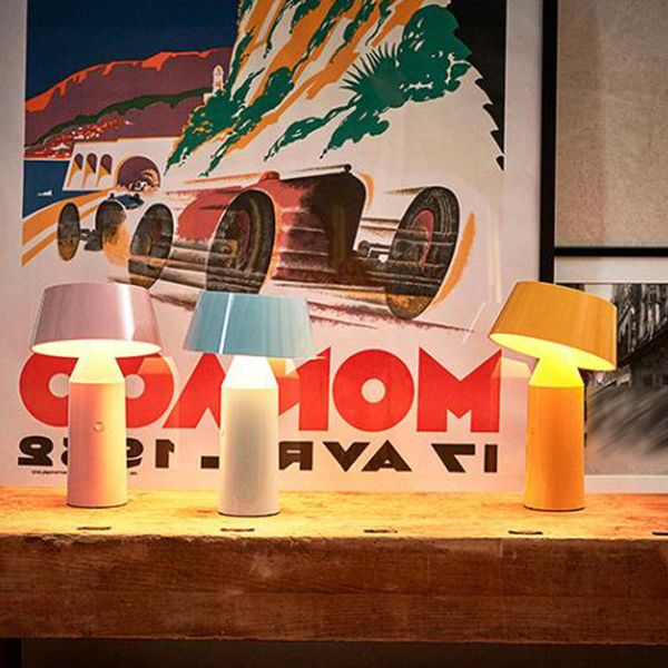 Modern Style Tower Shape Table Light Metal 1 Light Nightstand Lamps for Bedside