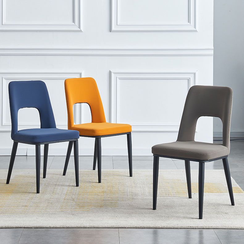 Sillas de comedor industriales de metal, respaldo abierto sin brazos, silla lateral para uso doméstico