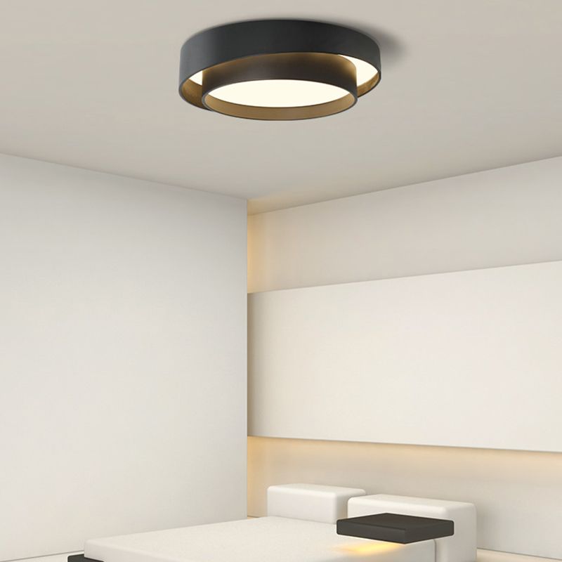 Nordic Round Flush Mount Metal LED Ceiling Light Fixture for Bedroom