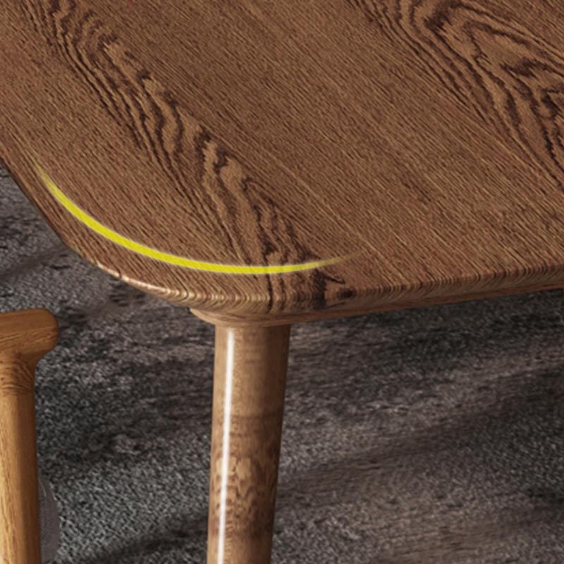 Rectangle Shape Simplicity Dining Table Solid Wood Fixed Table for Home