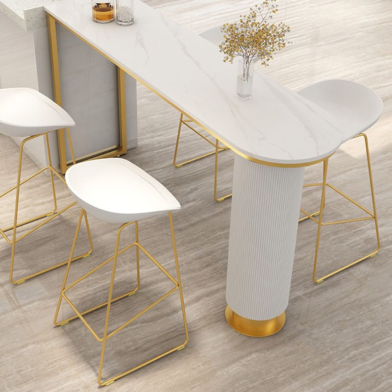 Glam Style Plastic Counter Stool Bucket Bar Stool with Metal Legs