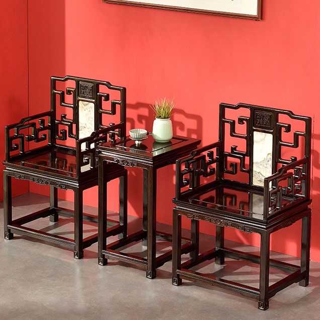 Indoor Deep Brown Dining Arm Chair Solid Wood Dining Chair for Home