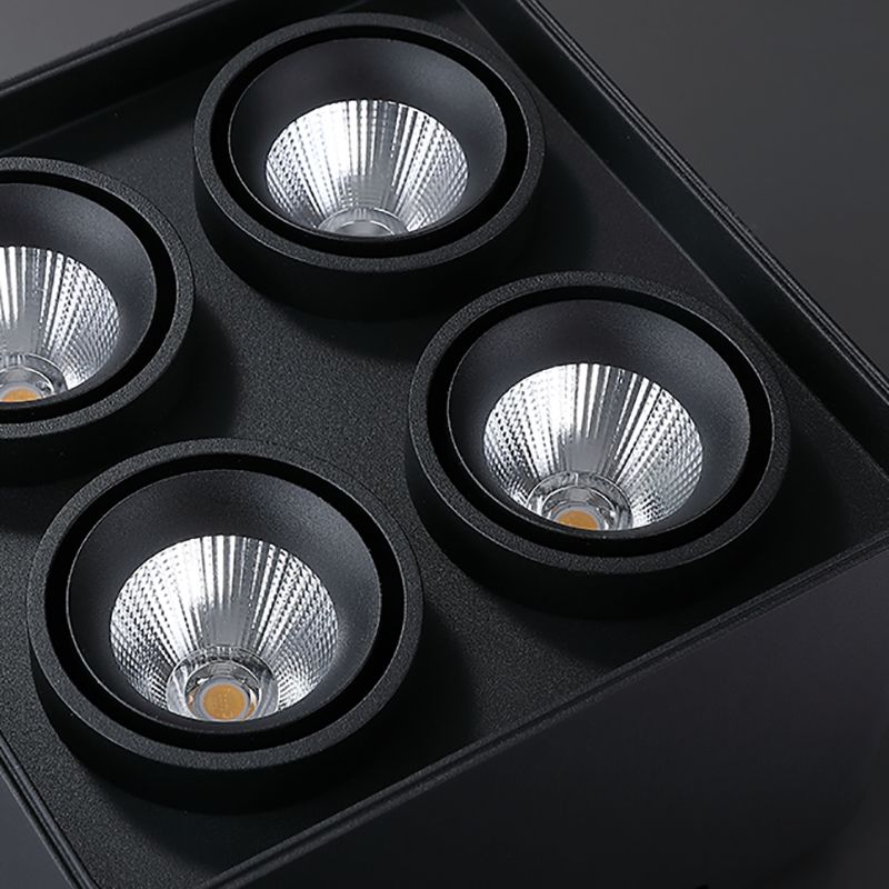 Black Square Ceiling Light Fixture Simple LED Flush Mount for Bedroom