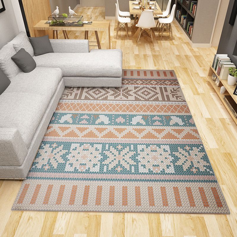 Boho woonkamer tapijt multi-kleuren geo geo geprinte gebied tapijt synthetisch vlekbestendige wasbaar niet-slip tapijt