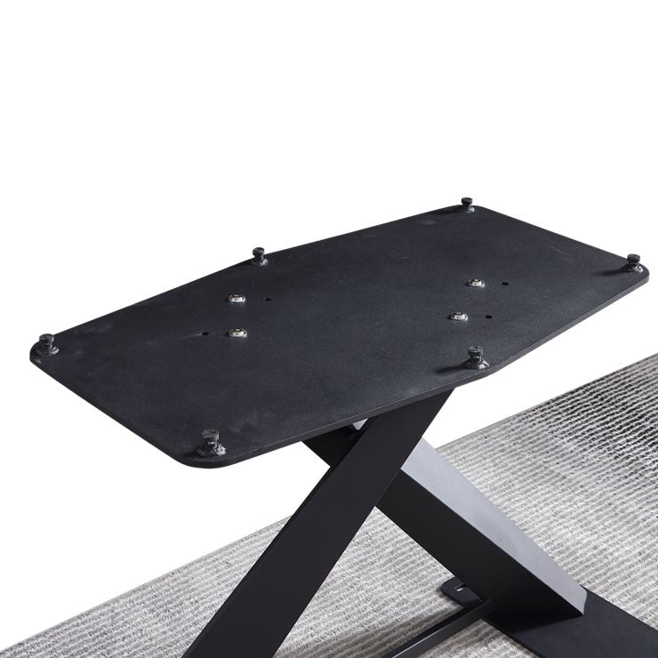 Industrial Black Table for Restaurant Rectangle Dining Table with Pedestal Base