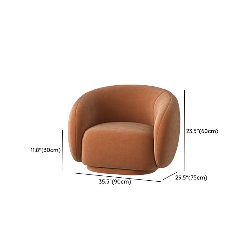 Upholstered Barrel Accent Chair Modern Style Orange Barrel Chair