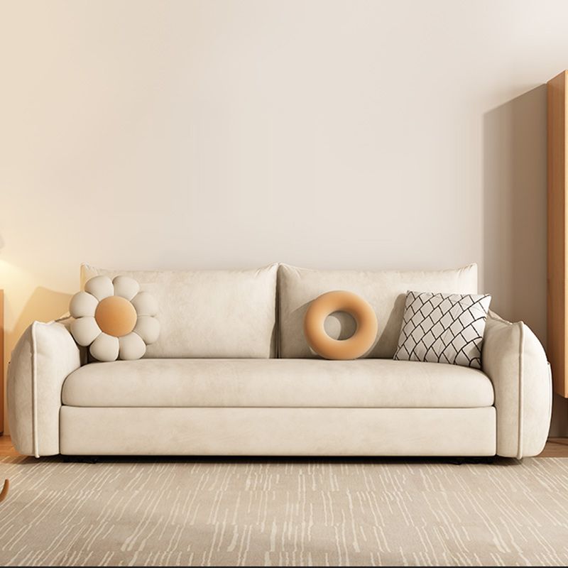 Scandinavian Styled Square Arm Sleeper Sofa Faux Leather Sofa Bed