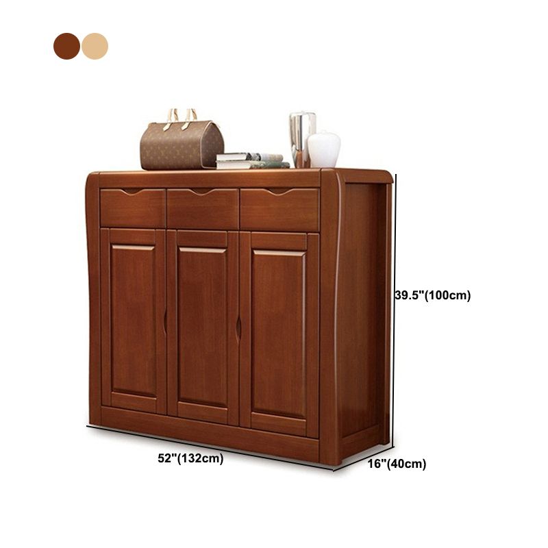 Modern Wood Accent Cabinet Grooves Standard Cabinet with Drawer