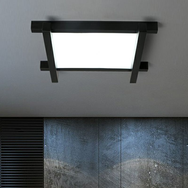 Japanese Checkerboard Design Ceiling Lighting Acrylic Lounge LED Flush Mounted Lamp