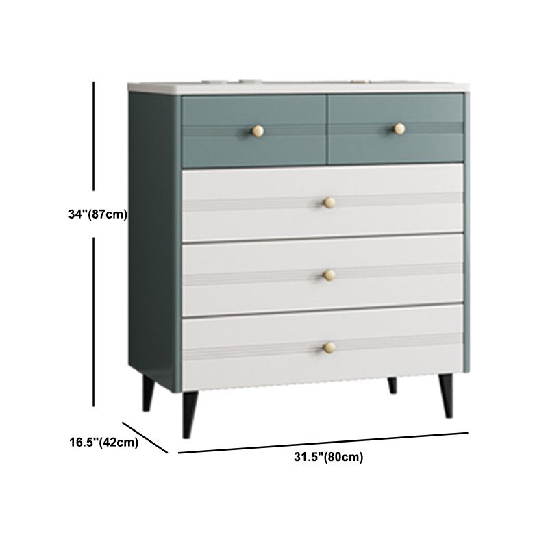 Rectangle Wooden Chest, Contemporary Accent Chest with Drawers