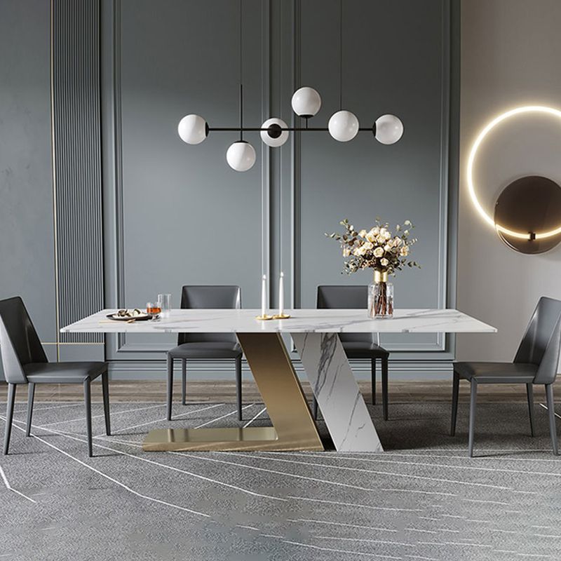 Modern Dining Set 1/4/5/6 Pcs Sintered Stone Dining Table with Side Chairs