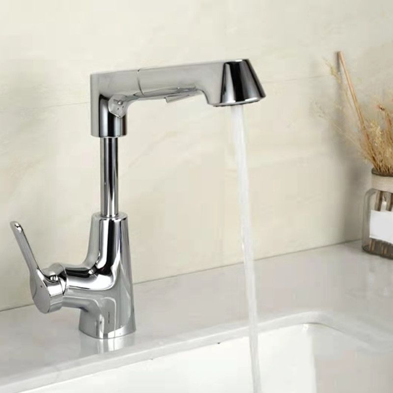 Centerset Sink Faucet Contemporary Pull-out Faucet with Single Handle