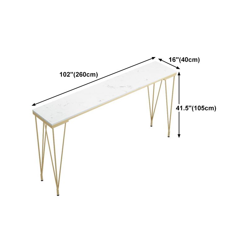 Stone Top Bar Table Traditional Luxury Rectangle Bar Table with 4 Legs