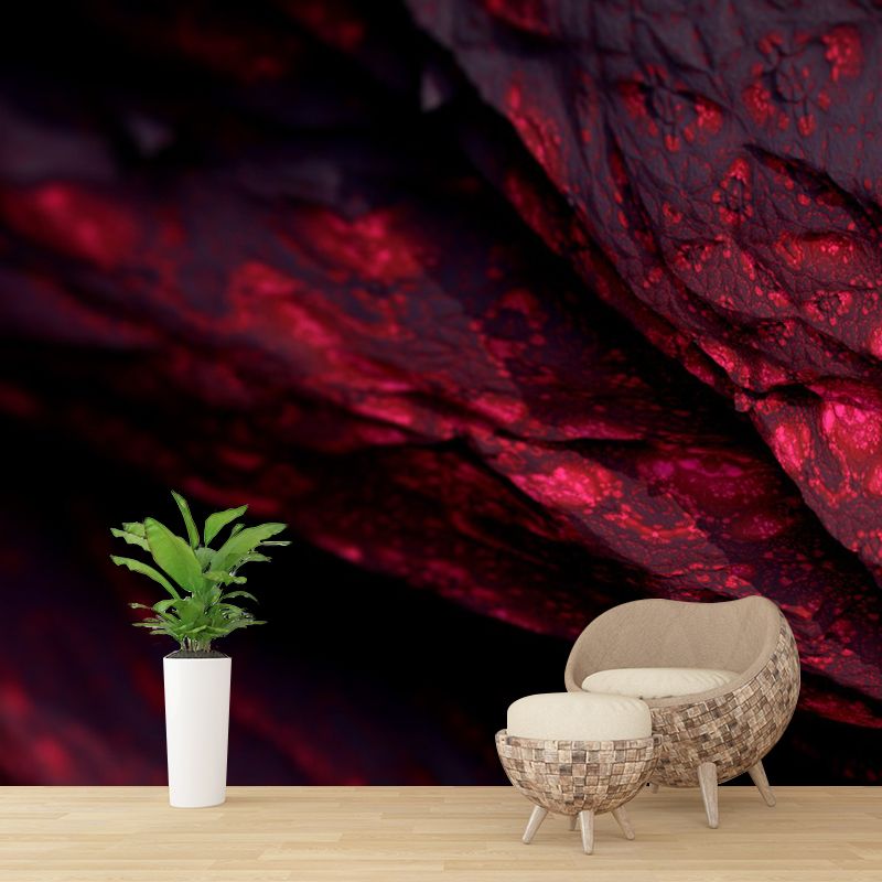 Modern Mountain Mural Wallpaper Red Rock Close-Up View Wall Covering for Bedroom