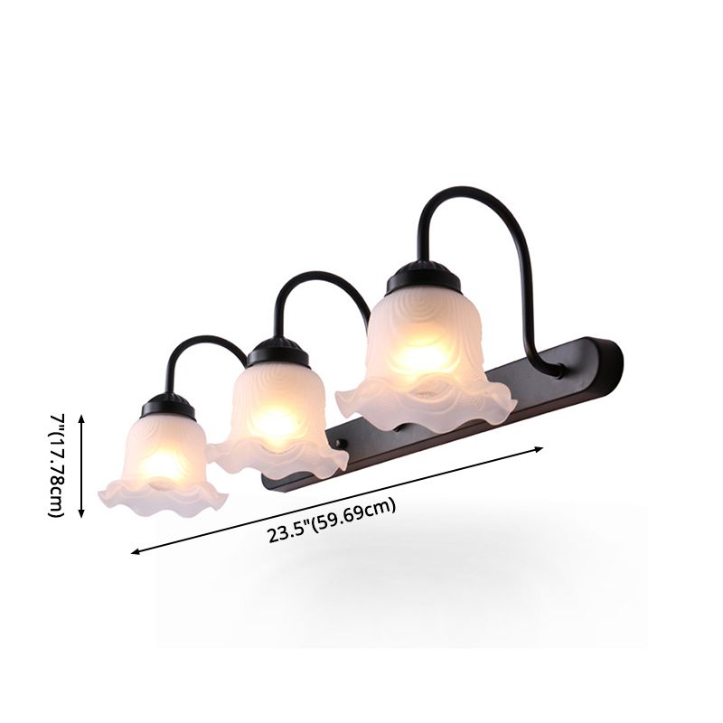 Gooseneck Vanity Mirror Lights  American Pastoral Style Glass 3 Bulb Vanity Light