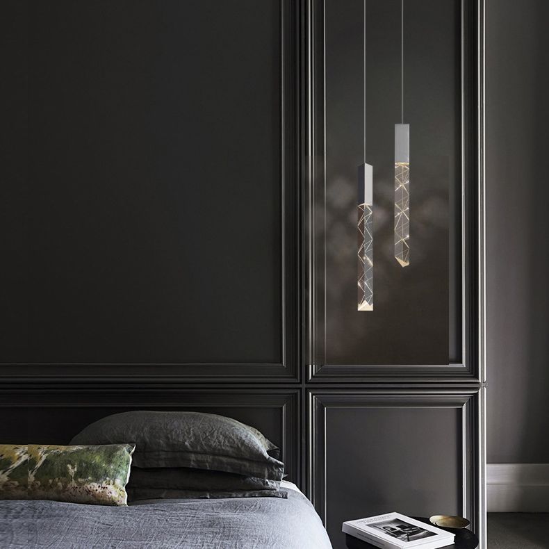 Lineare hängende Leuchten moderner einfacher, facettierter Kristalldecke Anhänger für das Restaurant