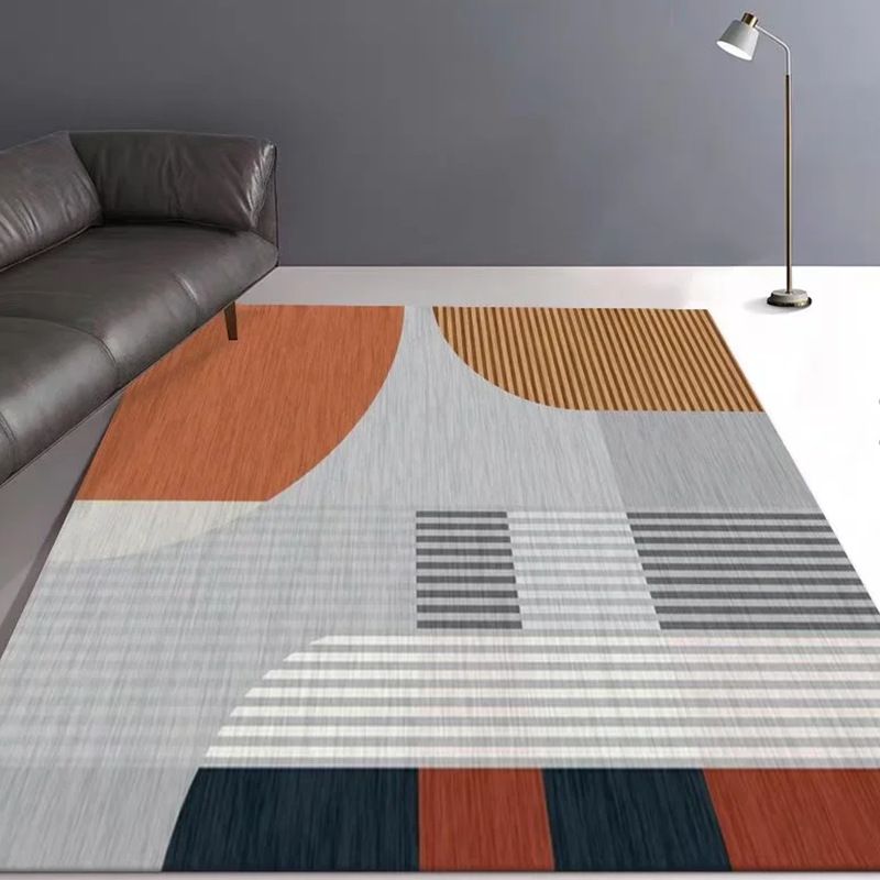 Modern Geometric Carpet Funky Indoor Rug Polyester Stain Resistant Area Rug