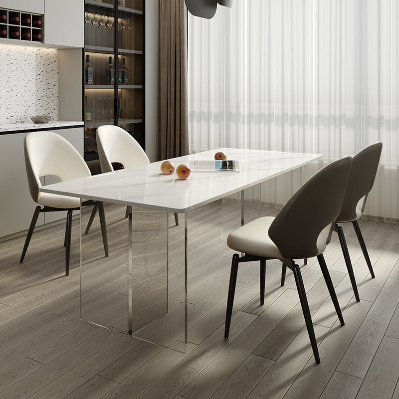 Modern Dining Set 1/4/5/7 Pcs Acrylic Pedestal Dining Table with Chairs