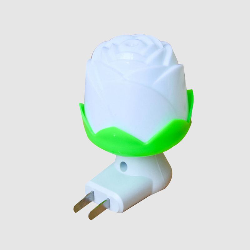 Lámpara de pared LED moderna de plástico ligero de plástico ligero de las chicas rosas con enchufe, blanco y verde