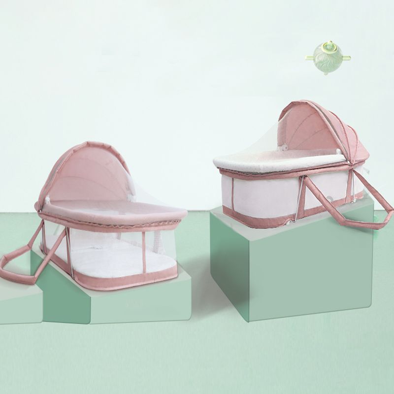 Portable Metal Bassinet Oval Moses Basket with Safety Rails for Newborn