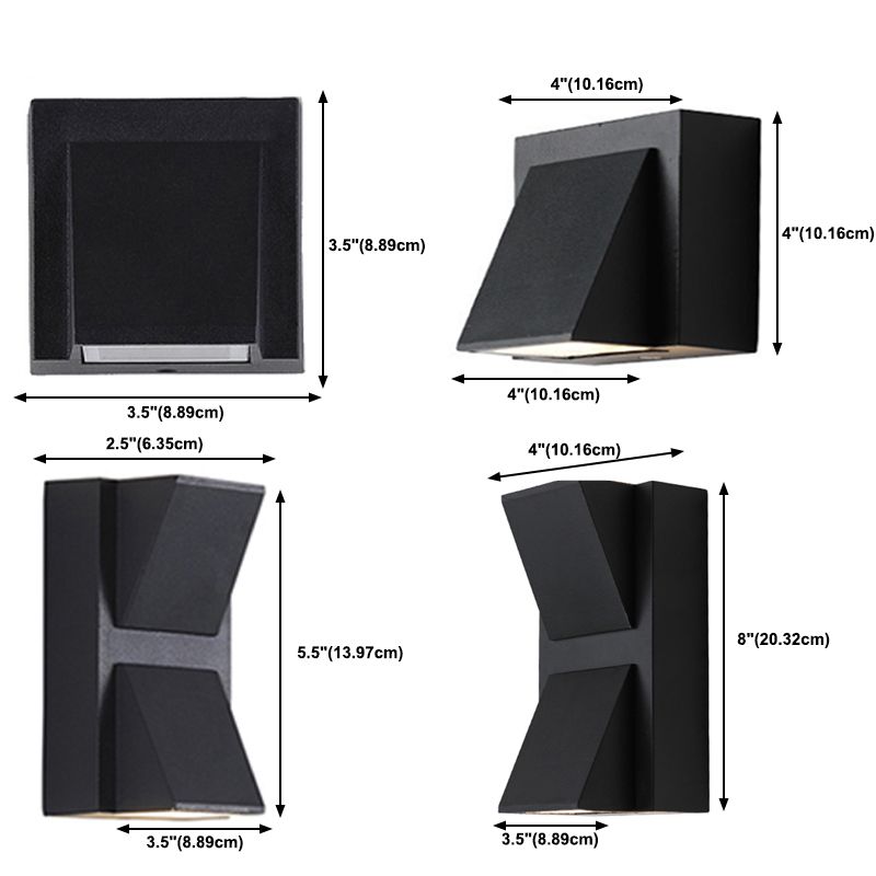 Modern Style Wall Mount Light Black LED Wall Sconce Light with Aluminum for Patio