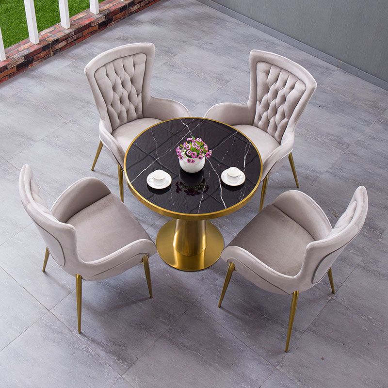 Nordic Style Metal Dining Chairs Upholstered Side Chairs for Restaurant Use