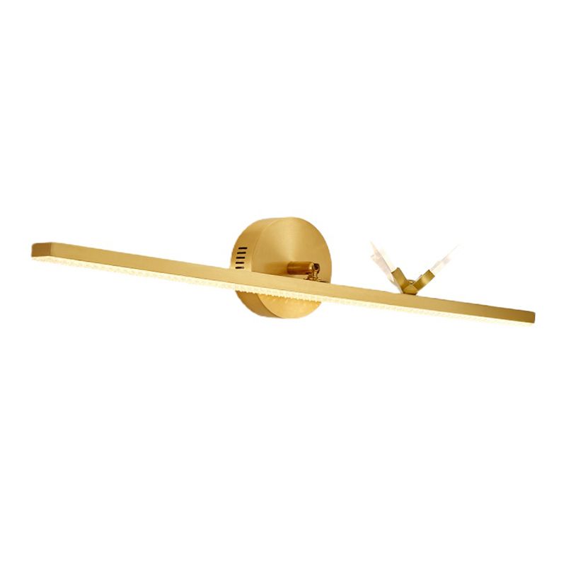 Modern Copper Linear Wall Mount Light Fixture 1-Light Wall Lamp for Bathroom