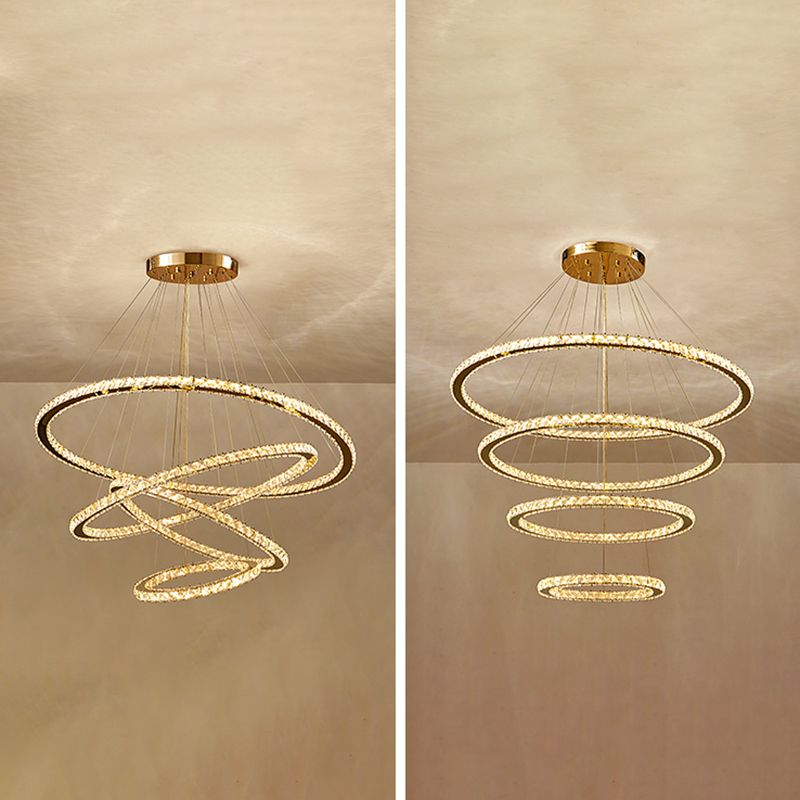 Zeitgenössische mehrschichtige Decke hängende Licht mit Kristallschatten für Esszimmer