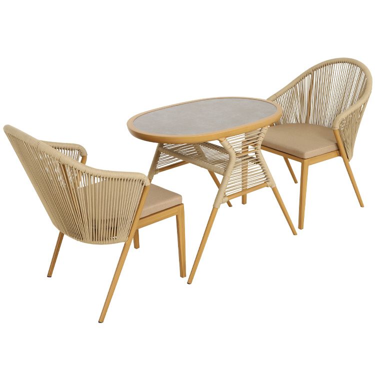 Modern Style Bistro Table Set Metal 3 Pieces Bistro Table Set
