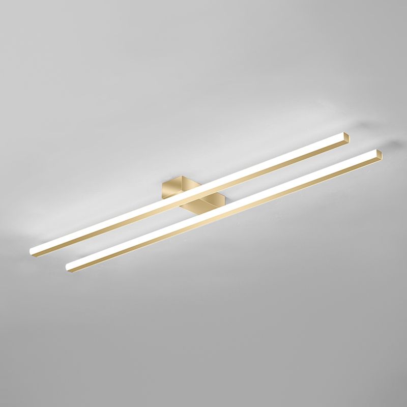 Linear Metal Shade Flush Ceiling Light Modern Style 2 Lights Flush Mount Fixture