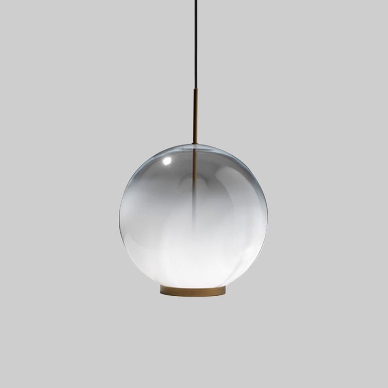 Simple Sphere Drop Pendant Gradient Frosted Glass Single Bulb Dining Table Suspension Light