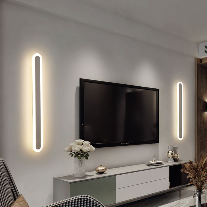 Modern Minimalist Style Linear Wall Sconce Lights Metal Wall Lighting for Living Room