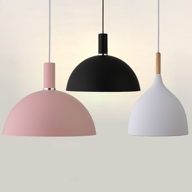 Dome Metal Hanging Light Nordic Minimalist Style 1 Light Hanging Lamp for Living Room