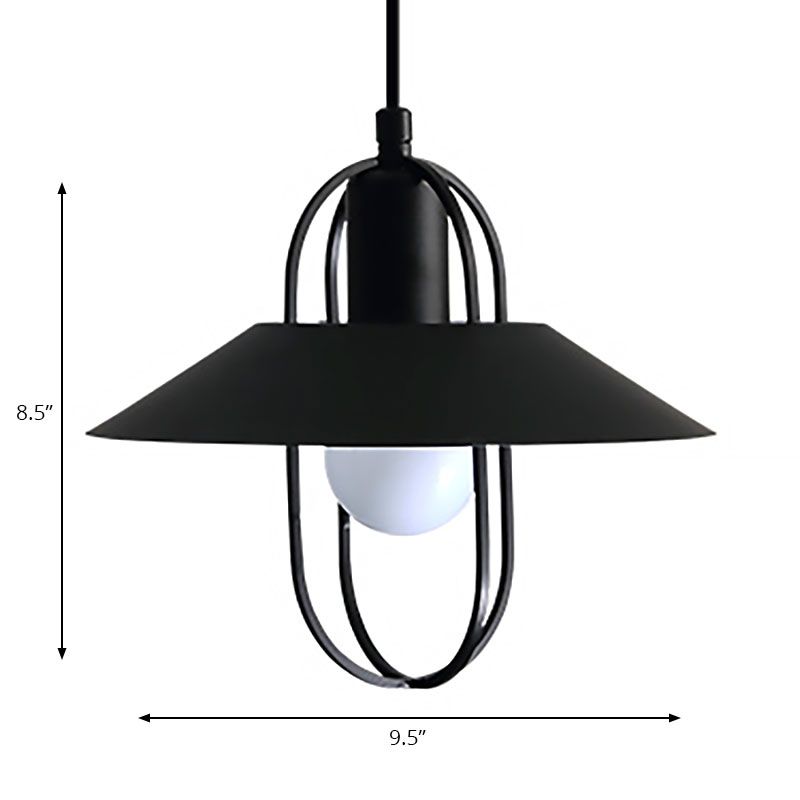 Contemporáneo 1 luz colgante de luz con tono de metal negro/rosa/blanca Luz de suspensión de linterna